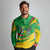 Sao Tome and Principe National Emblem Long Sleeve Polo Shirt with Green Yellow Flag Pattern