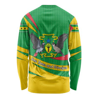 Sao Tome and Principe National Emblem Long Sleeve Shirt with Green Yellow Flag Pattern