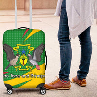 Sao Tome and Principe National Emblem Luggage Cover with Green Yellow Flag Pattern