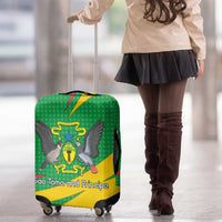 Sao Tome and Principe National Emblem Luggage Cover with Green Yellow Flag Pattern