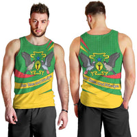 Sao Tome and Principe National Emblem Men Tank Top with Green Yellow Flag Pattern
