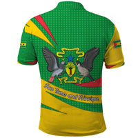 Sao Tome and Principe National Emblem Polo Shirt with Green Yellow Flag Pattern