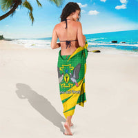 Sao Tome and Principe National Emblem Sarong with Green Yellow Flag Pattern