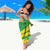 Sao Tome and Principe National Emblem Sarong with Green Yellow Flag Pattern