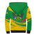 Sao Tome and Principe National Emblem Sherpa Hoodie with Green Yellow Flag Pattern