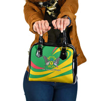Sao Tome and Principe National Emblem Shoulder Handbag with Green Yellow Flag Pattern