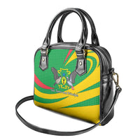Sao Tome and Principe National Emblem Shoulder Handbag with Green Yellow Flag Pattern