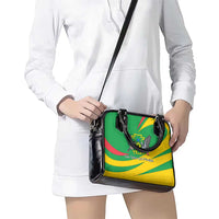 Sao Tome and Principe National Emblem Shoulder Handbag with Green Yellow Flag Pattern
