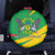 Sao Tome and Principe National Emblem Spare Tire Cover with Green Yellow Flag Pattern