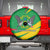 Sao Tome and Principe National Emblem Spare Tire Cover with Green Yellow Flag Pattern