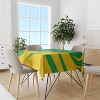 Sao Tome and Principe National Emblem Tablecloth with Green Yellow Flag Pattern