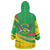 Sao Tome and Principe National Emblem Wearable Blanket Hoodie with Green Yellow Flag Pattern
