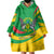 Sao Tome and Principe National Emblem Wearable Blanket Hoodie with Green Yellow Flag Pattern