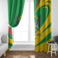 Sao Tome and Principe National Emblem Window Curtain with Green Yellow Flag Pattern