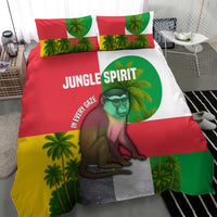 Jungle Spirit Monkey Bedding Set with Sao Tome and Principe Tropical Flag Color Blocks
