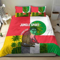Jungle Spirit Monkey Bedding Set with Sao Tome and Principe Tropical Flag Color Blocks