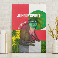 Jungle Spirit Monkey Canvas Wall Art with Sao Tome and Principe Tropical Flag Color Blocks