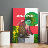 Jungle Spirit Monkey Canvas Wall Art with Sao Tome and Principe Tropical Flag Color Blocks