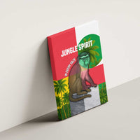 Jungle Spirit Monkey Canvas Wall Art with Sao Tome and Principe Tropical Flag Color Blocks