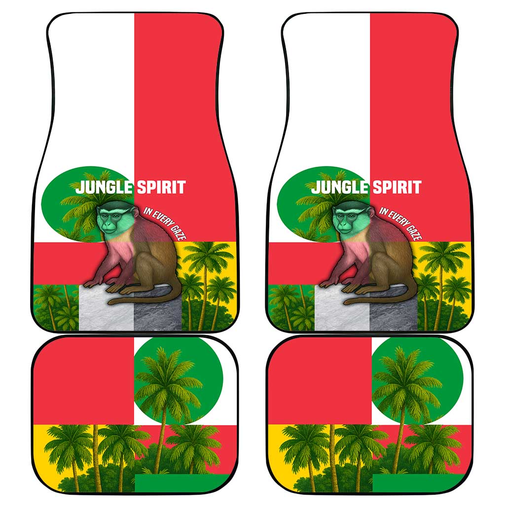 Jungle Spirit Monkey Car Mats with Sao Tome and Principe Tropical Flag Color Blocks