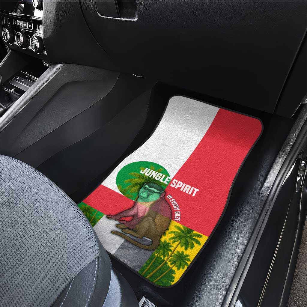 Jungle Spirit Monkey Car Mats with Sao Tome and Principe Tropical Flag Color Blocks