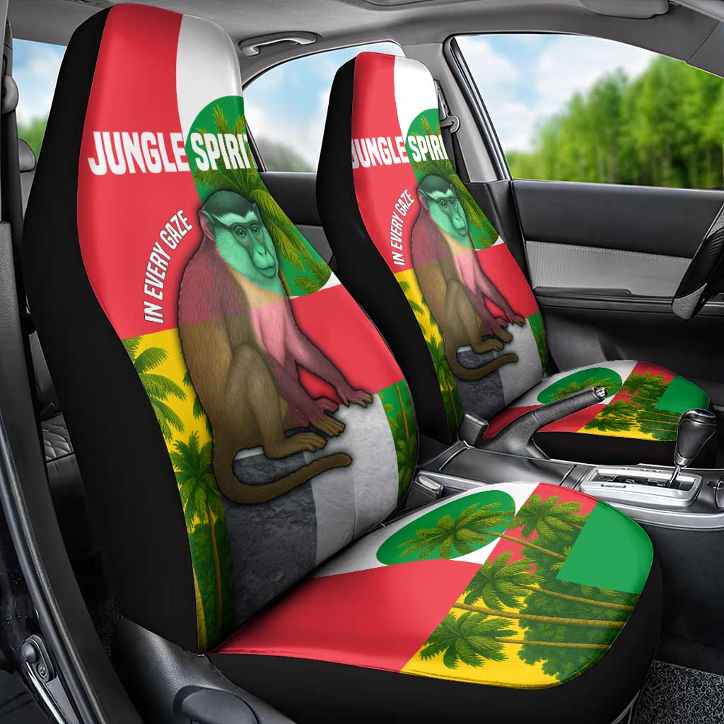 Jungle Spirit Monkey Car Seat Cover with Sao Tome and Principe Tropical Flag Color Blocks
