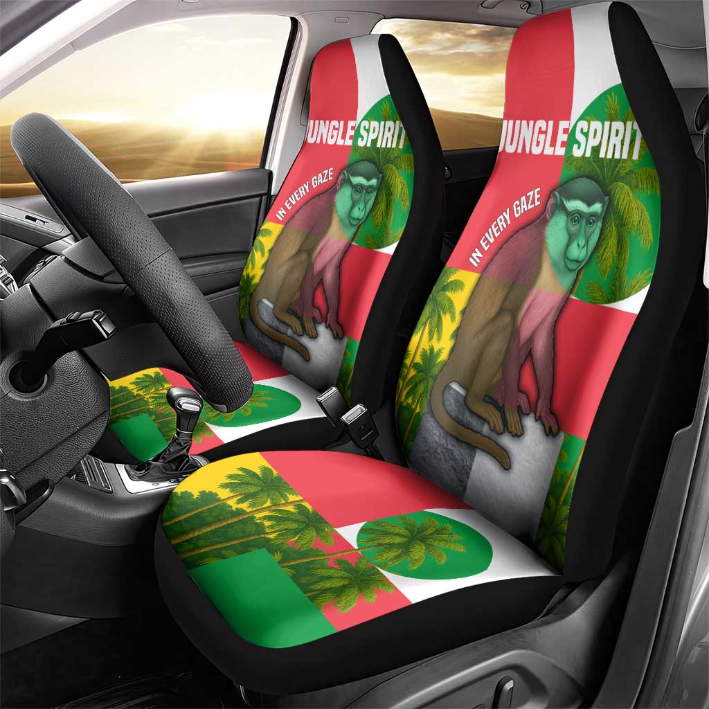 Jungle Spirit Monkey Car Seat Cover with Sao Tome and Principe Tropical Flag Color Blocks