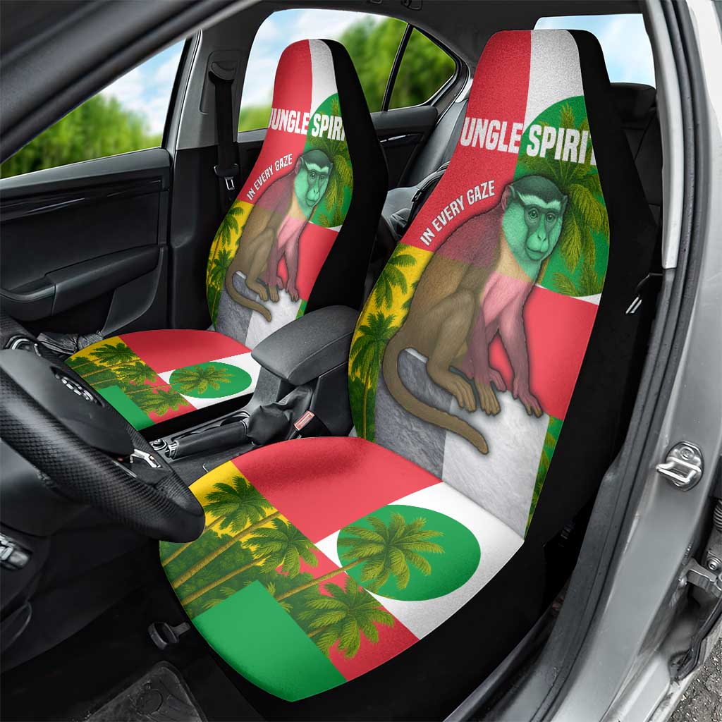 Jungle Spirit Monkey Car Seat Cover with Sao Tome and Principe Tropical Flag Color Blocks