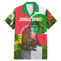 Jungle Spirit Monkey Family Matching Mermaid Dress and Hawaiian Shirt with Sao Tome and Principe Tropical Flag Color Blocks