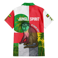 Jungle Spirit Monkey Family Matching Mermaid Dress and Hawaiian Shirt with Sao Tome and Principe Tropical Flag Color Blocks