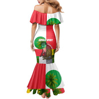 Jungle Spirit Monkey Family Matching Mermaid Dress and Hawaiian Shirt with Sao Tome and Principe Tropical Flag Color Blocks