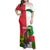 Jungle Spirit Monkey Family Matching Off Shoulder Maxi Dress and Hawaiian Shirt with Sao Tome and Principe Tropical Flag Color Blocks
