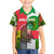 Jungle Spirit Monkey Family Matching Off Shoulder Maxi Dress and Hawaiian Shirt with Sao Tome and Principe Tropical Flag Color Blocks