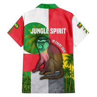 Jungle Spirit Monkey Family Matching Puletasi and Hawaiian Shirt with Sao Tome and Principe Tropical Flag Color Blocks