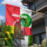 Jungle Spirit Monkey Garden Flag with Sao Tome and Principe Tropical Flag Color Blocks