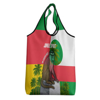 Jungle Spirit Monkey Grocery Bag with Sao Tome and Principe Tropical Flag Color Blocks