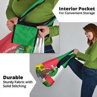 Jungle Spirit Monkey Grocery Bag with Sao Tome and Principe Tropical Flag Color Blocks