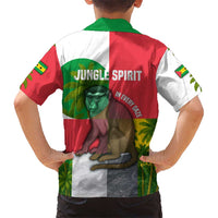 Jungle Spirit Monkey Hawaiian Shirt with Sao Tome and Principe Tropical Flag Color Blocks