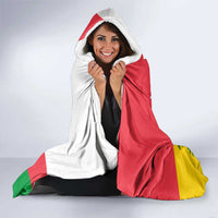 Jungle Spirit Monkey Hooded Blanket with Sao Tome and Principe Tropical Flag Color Blocks