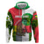 Jungle Spirit Monkey Hoodie with Sao Tome and Principe Tropical Flag Color Blocks