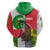 Jungle Spirit Monkey Hoodie with Sao Tome and Principe Tropical Flag Color Blocks