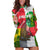 Jungle Spirit Monkey Hoodie Dress with Sao Tome and Principe Tropical Flag Color Blocks