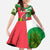 Jungle Spirit Monkey Kid Short Sleeve Dress with Sao Tome and Principe Tropical Flag Color Blocks
