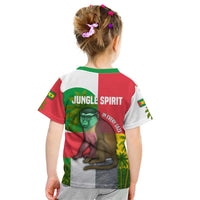 Jungle Spirit Monkey Kid T Shirt with Sao Tome and Principe Tropical Flag Color Blocks