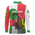 Jungle Spirit Monkey Long Sleeve Polo Shirt with Sao Tome and Principe Tropical Flag Color Blocks