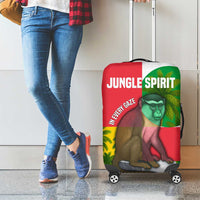Jungle Spirit Monkey Luggage Cover with Sao Tome and Principe Tropical Flag Color Blocks