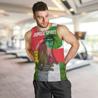 Jungle Spirit Monkey Men Tank Top with Sao Tome and Principe Tropical Flag Color Blocks