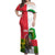 Jungle Spirit Monkey Off Shoulder Maxi Dress with Sao Tome and Principe Tropical Flag Color Blocks