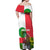 Jungle Spirit Monkey Off Shoulder Maxi Dress with Sao Tome and Principe Tropical Flag Color Blocks