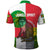 Jungle Spirit Monkey Polo Shirt with Sao Tome and Principe Tropical Flag Color Blocks
